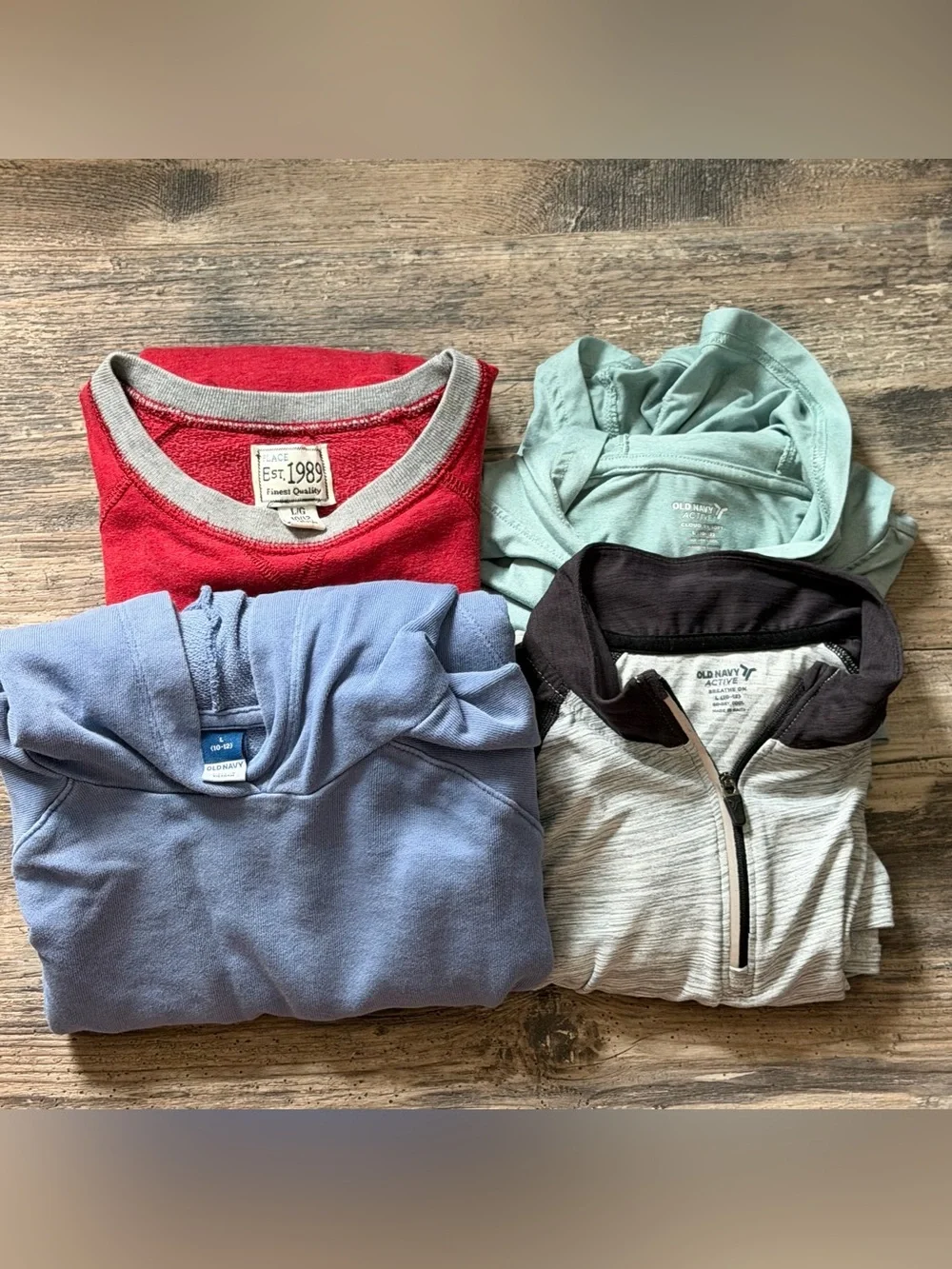 Lot of 4 long sleeve hoodies sweatshirts boys L 10-12 Old Navy children’s place